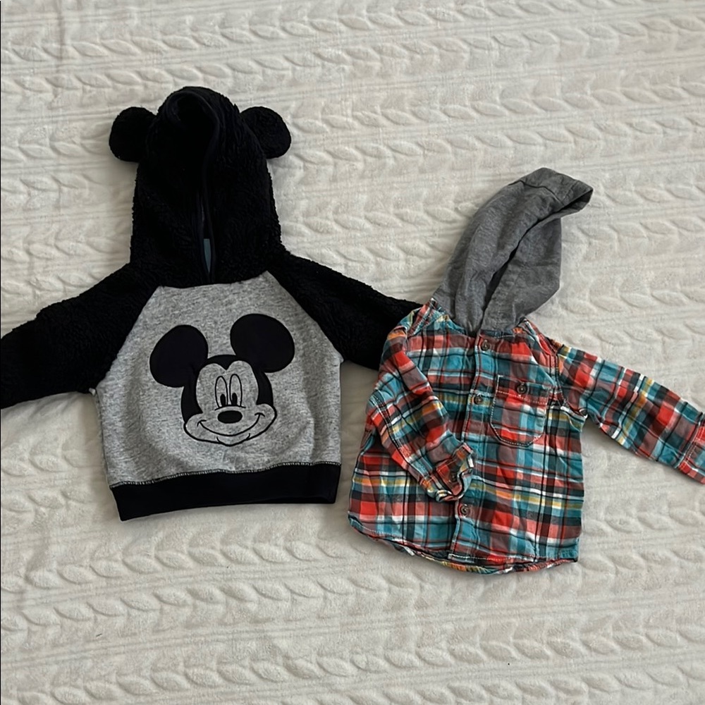 Disney Playful Character Sweatshirt Black and Gray and Flannel